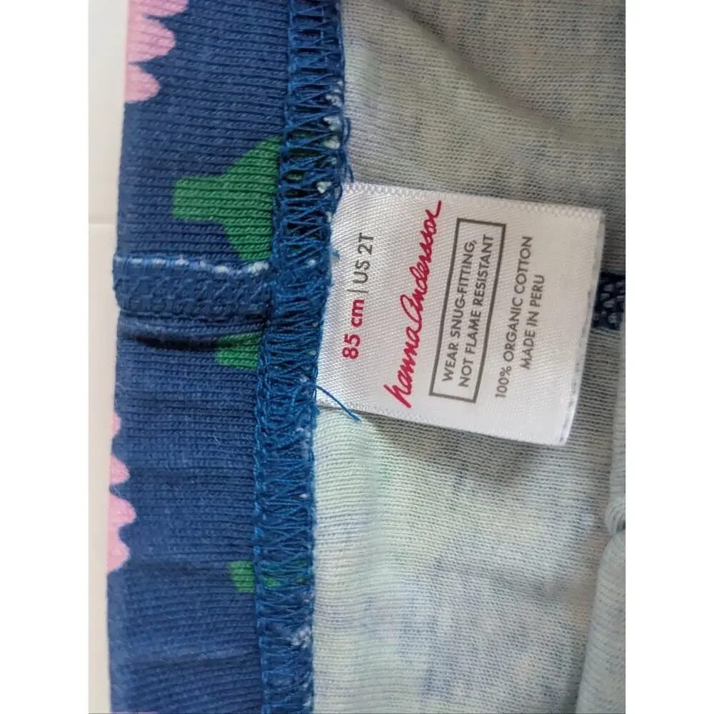 Hanna Andersson Pajama Pants 6-12m Baby Girls Blue Tulip Organic